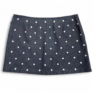 Moschino Black and Metal Polka Dot Mini Skirt